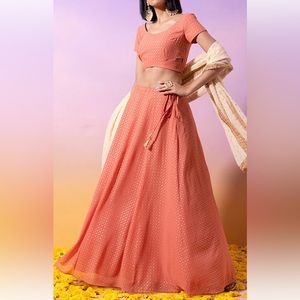 BRAND NEW Lehenga set with skirt and top - Peach